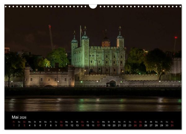 Produktbild: London - Nachts an der Themse (Wandkalender 2026 DIN A3 quer), CALVENDO Monatskalender