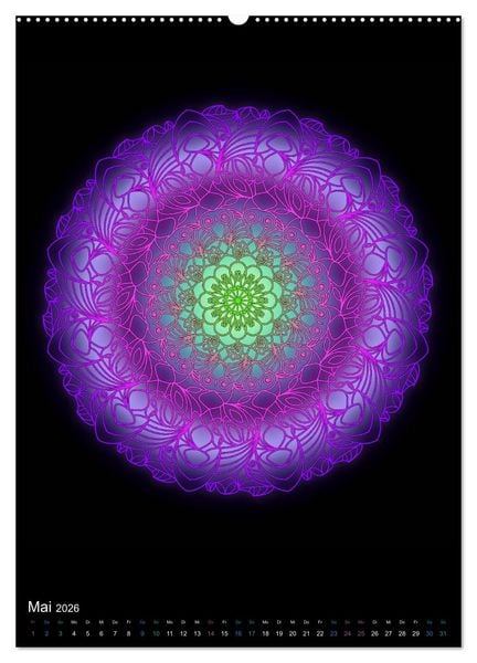 Produktbild: Mandala-Kalender 2026 (Wandkalender 2026 DIN A2 hoch), CALVENDO Monatskalender