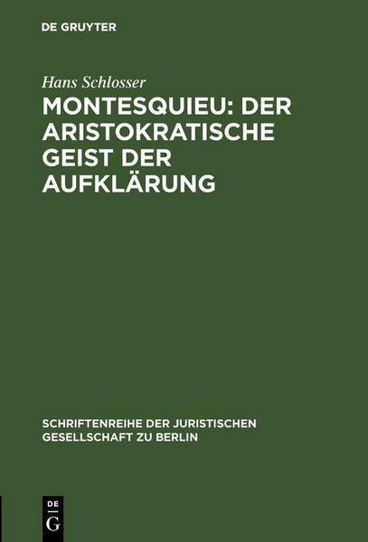 Produktbild: Montesquieu: Der aristokratische Geist der Aufkl&auml;rung