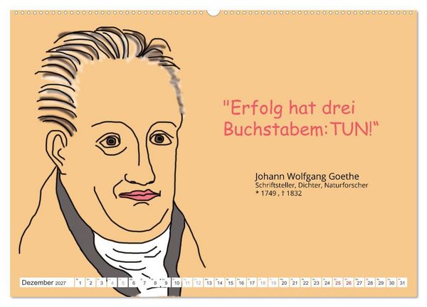 Produktbild: Zitate f&uuml;r Motivation und Perspektivenwechsel (hochwertiger Premium Wandkalender 2027 DIN A2 quer), Kunstdruck in Hochglanz