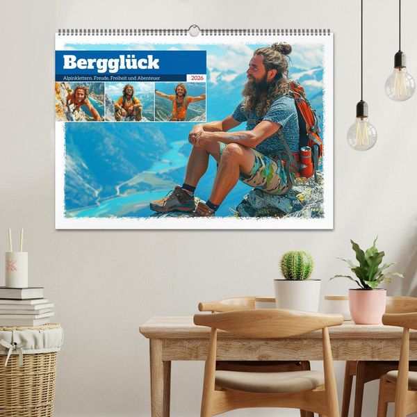 Produktbild: Berggl&uuml;ck. Alpinklettern. Freude, Freiheit und Abenteuer (Wandkalender 2026 DIN A2 quer), CALVENDO Monatskalender