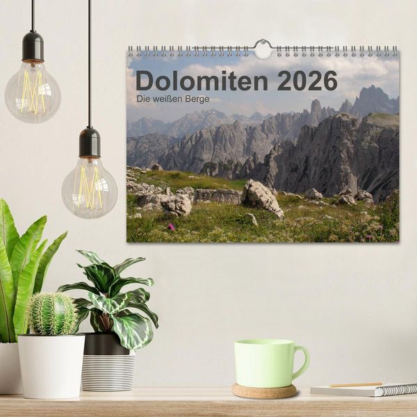 Produktbild: Dolomiten 2026 - Die wei&szlig;en Berge (Wandkalender 2026 DIN A4 quer), CALVENDO Monatskalender