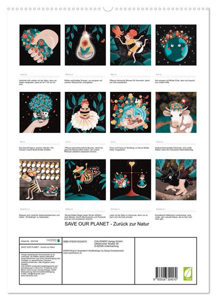 Produktbild: SAVE OUR PLANET - Zur&uuml;ck zur Natur (hochwertiger Premium Wandkalender 2026 DIN A2 hoch), Kunstdruck in Hochglanz