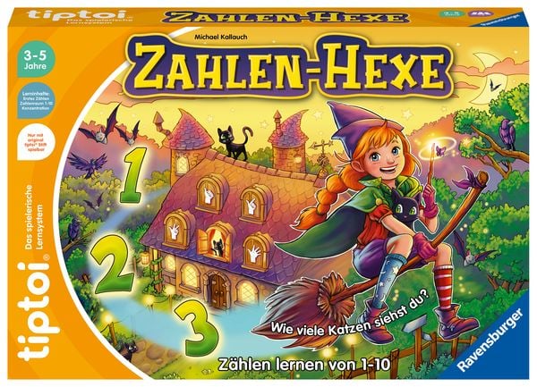 Ravensburger 00132 - tiptoi® Zahlen-Hexe, Zählen lernen von 1-10, Lernspiel