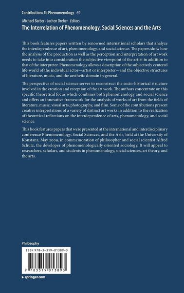Produktbild: The Interrelation of Phenomenology, Social Sciences and the Arts
