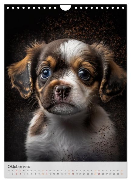 Produktbild: Zauberhafte Hundebabys (Wandkalender 2026 DIN A4 hoch), CALVENDO Monatskalender