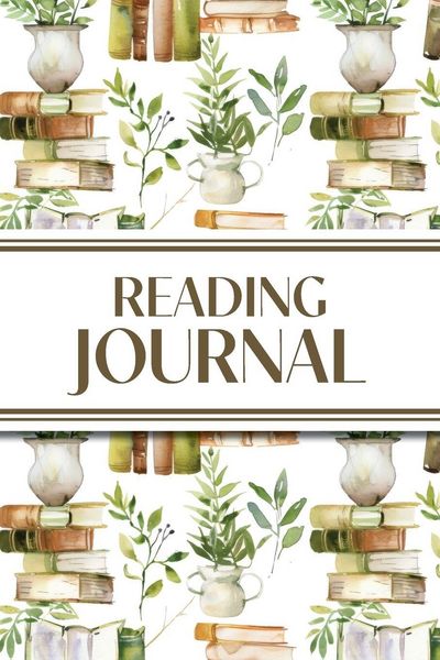 Produktbild: Reading Journal (Watercolour Stacked Books with Potted Plants)