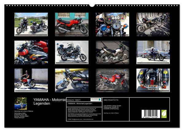 Produktbild: YAMAHA - Motorrad-Legenden (hochwertiger Premium Wandkalender 2026 DIN A2 quer), Kunstdruck in Hochglanz