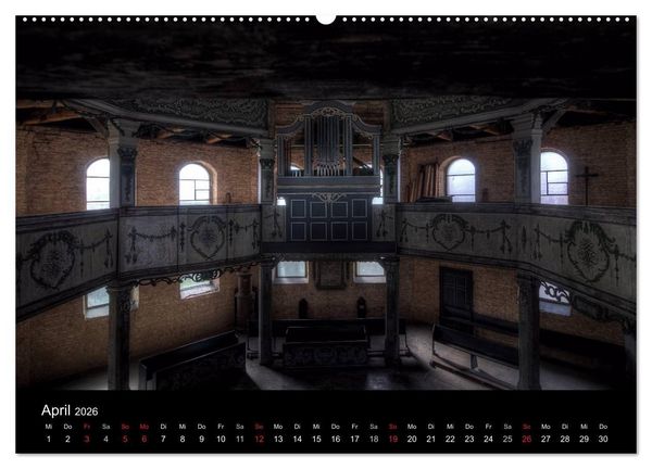 Produktbild: Verlassene Ort - Kirchen (hochwertiger Premium Wandkalender 2026 DIN A2 quer), Kunstdruck in Hochglanz