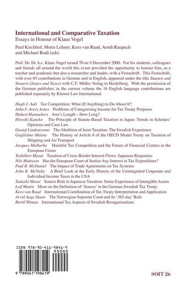 Produktbild: International and Comparative Taxation:Essays in Honour of Klaus Vogel