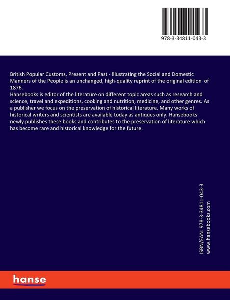 Produktbild: British Popular Customs, Present and Past