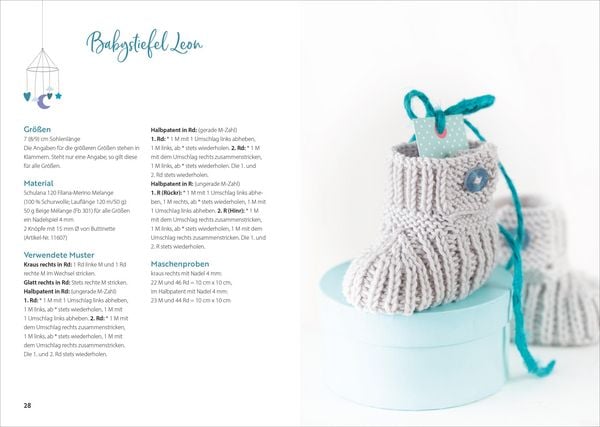 Produktbild: S&uuml;&szlig;e Babysch&uuml;hchen stricken