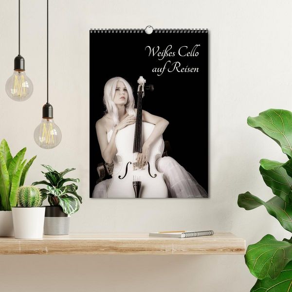 Produktbild: Wei&szlig;es Cello auf Reisen (Wandkalender 2026 DIN A3 hoch), CALVENDO Monatskalender
