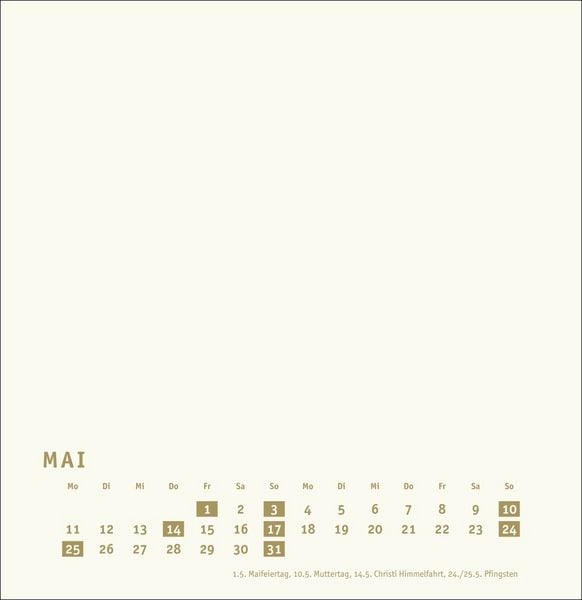 Produktbild: Premium-Bastelkalender gold groß 2026