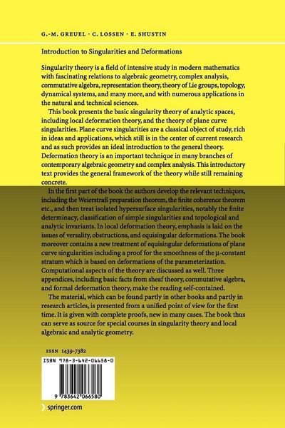 Produktbild: Introduction to Singularities and Deformations