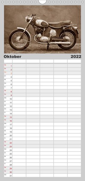Produktbild: Familienplaner Motorrad Oldtimer aus &Ouml;sterreich (Wandkalender 2022 , 21 cm x 45 cm, hoch)