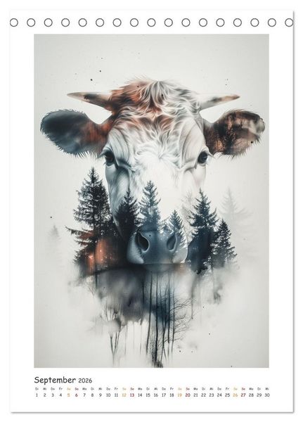 Produktbild: Magische Tierkunst (Tischkalender 2026 DIN A5 hoch), CALVENDO Monatskalender