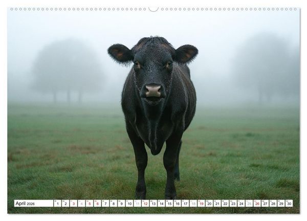 Produktbild: K&Uuml;HE AUF DER ALM &ndash; Der Kalender aus Bayern (hochwertiger Premium Wandkalender 2026 DIN A2 quer), Kunstdruck in Hochglanz