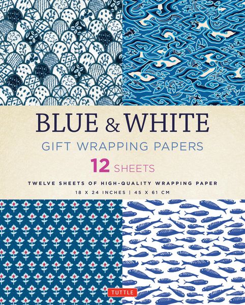 Blue & White Gift Wrapping Papers - 12 Sheets, Taschenbuch von , Tuttle Publishing, 9780804846349