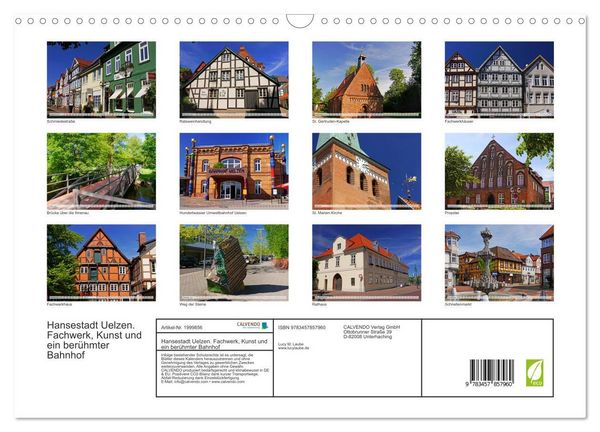 Produktbild: Hansestadt Uelzen. Fachwerk, Kunst und ein ber&uuml;hmter Bahnhof (Wandkalender 2026 DIN A3 quer), CALVENDO Monatskalender