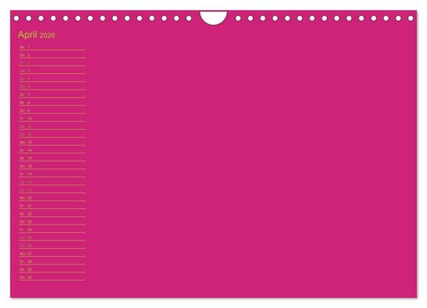 Produktbild: Bastel-Geburtstagskalender pink / Geburtstagskalender (Wandkalender 2026 DIN A4 quer), CALVENDO Monatskalender