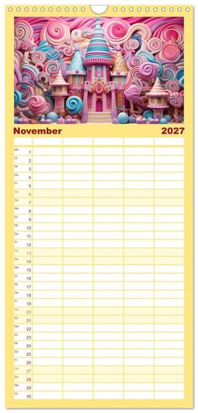 Produktbild: Familienplaner 2027 - Zuckertr&auml;ume im Candyland mit 5 Spalten (Wandkalender, 21 x 45 cm) CALVENDO