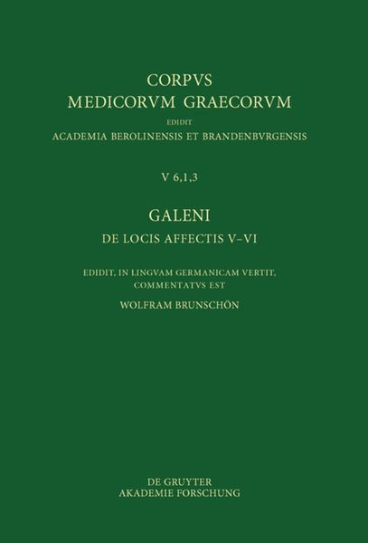 Produktbild: Galeni De locis affectis V&ndash;VI / Galen, &Uuml;ber das Erkennen erkrankter K&ouml;rperteile V&ndash;VI