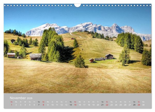 Produktbild: Giganten der Dolomiten - Die Dreitausender (Wandkalender 2026 DIN A3 quer), CALVENDO Monatskalender