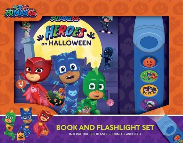 Produktbild: Pj Masks: Heroes on Halloween Book and 5-Sound Flashlight Set [With Flashlight]