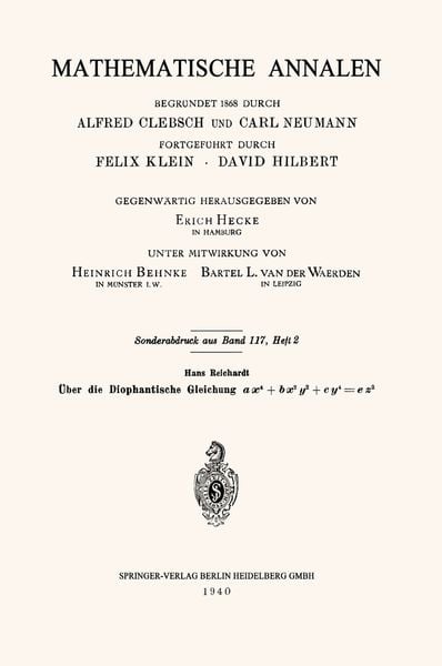 Produktbild: &Uuml;ber die Diophantische Gleichung ax4+bx2y2+cy4=ez2