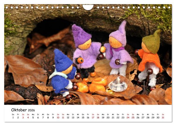 Produktbild: Die Abenteuer der vier kleinen Wichtel (Wandkalender 2026 DIN A4 quer), CALVENDO Monatskalender