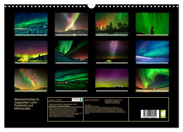 Produktbild: Sternenhimmel im magischen Licht - Polarlicht und Milchstra&szlig;e (Wandkalender 2026 DIN A3 quer), CALVENDO Monatskalender