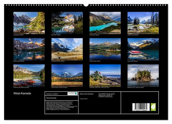 Produktbild: West-Kanada (hochwertiger Premium Wandkalender 2026 DIN A2 quer), Kunstdruck in Hochglanz