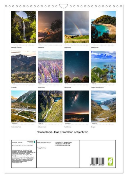 Produktbild: Neuseeland - Das Traumland schlechthin. (Wandkalender 2026 DIN A3 hoch), CALVENDO Monatskalender