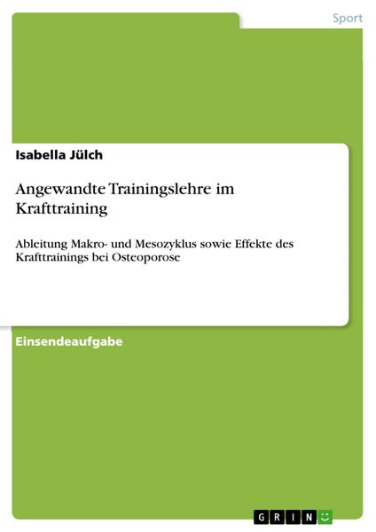 Produktbild: Angewandte Trainingslehre im Krafttraining
