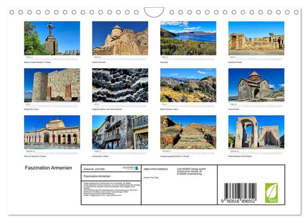 Produktbild: Faszination Armenien (Wandkalender 2027 DIN A4 quer), CALVENDO Monatskalender