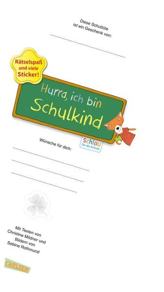 Produktbild: Schlau f&uuml;r die Schule: Bunte R&auml;tsel zum Schulstart (Schult&uuml;te 2025 rosa)