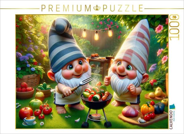 CALVENDO Puzzle Grillfest im Zwergengarten: Kulinarische Entdeckungen im Miniaturparadies | 1000 Teile Lege-Größe 64x48cm Foto-Puzzle für glückliche S