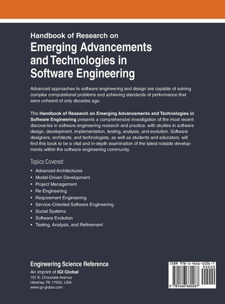 Produktbild: Handbook of Research on Emerging Advancements and Technologies in Software Engineering