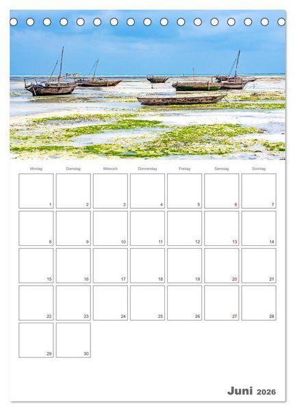 Produktbild: Sansibar - Reiseplaner (Tischkalender 2026 DIN A5 hoch), CALVENDO Monatskalender