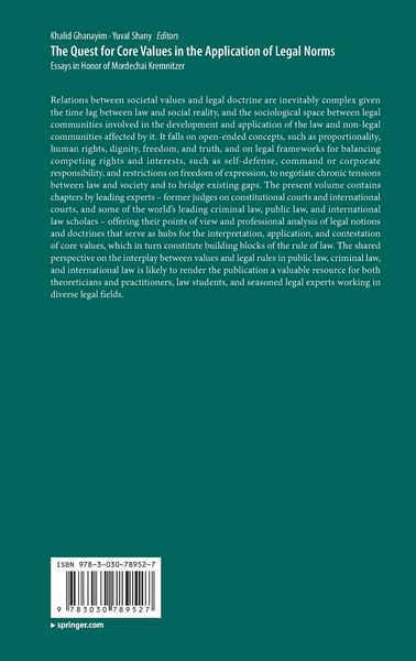 Produktbild: The Quest for Core Values in the Application of Legal Norms