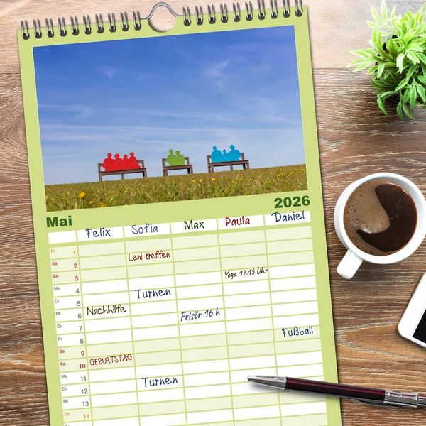 Produktbild: Familienplaner 2026 - B&uuml;sum - Urlaub an der Nordsee mit 5 Spalten (Wandkalender, 21 x 45 cm) CALVENDO