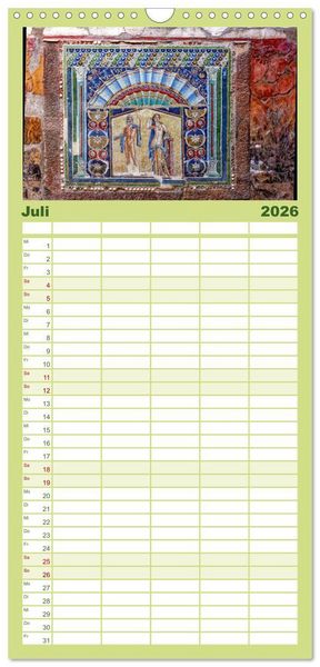 Produktbild: Familienplaner 2026 - Historisches am Golf von Neapel mit 5 Spalten (Wandkalender, 21 x 45 cm) CALVENDO