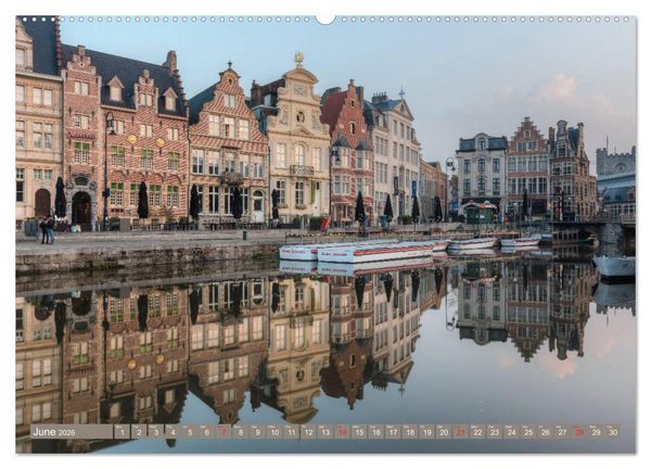Produktbild: Bruges and Ghent, a photographic city tour in Flanders. (High Quality Premium Wall Calendar 2026 DIN A2 landscape),CALVENDO 12 Month Wall Calendar