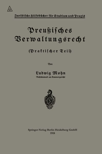 Produktbild: Preu&szlig;isches Verwaltungsrecht
