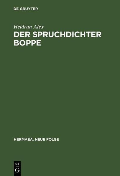 Produktbild: Der Spruchdichter Boppe