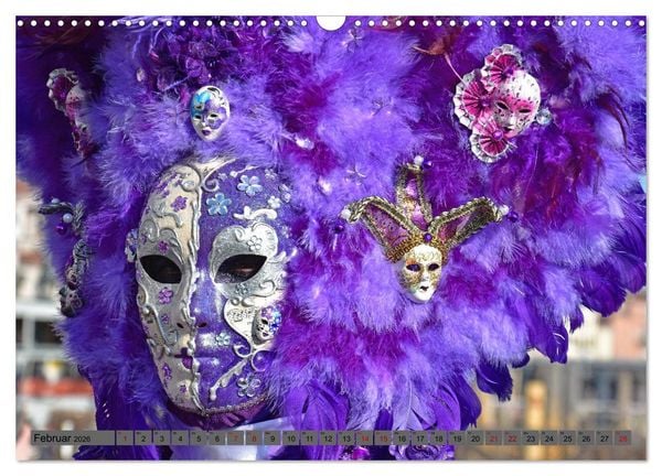 Produktbild: BUNT . PR&Auml;CHTIG . FARBENFROH . Das ist der Karneval in Venedig (Wandkalender 2026 DIN A3 quer), CALVENDO Monatskalender