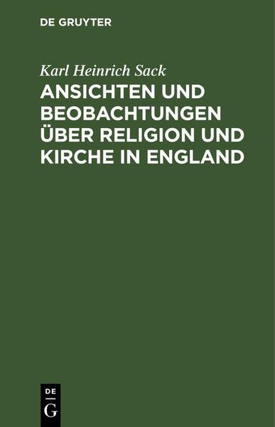 Produktbild: Ansichten und Beobachtungen &uuml;ber Religion und Kirche in England