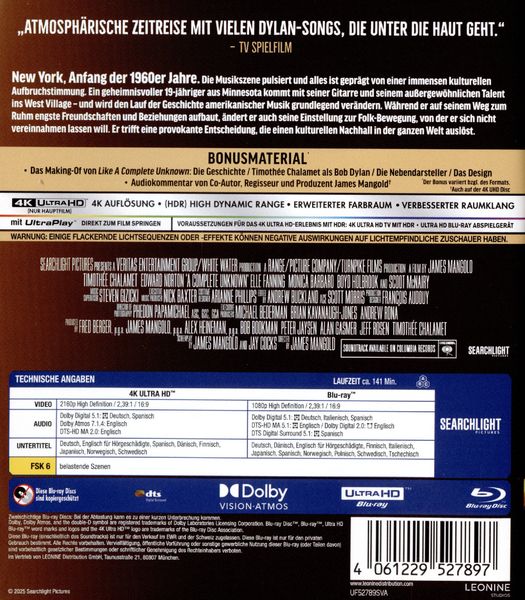 Produktbild: Like a Complete Unknown (4K Ultra HD) (+ Blu-ray)
