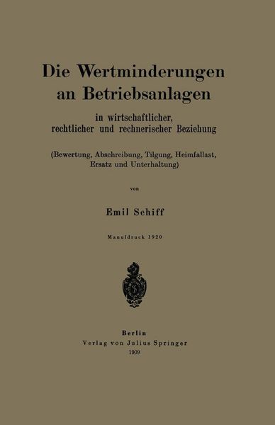 Produktbild: Die Wertminderungen an Betriebsanlagen